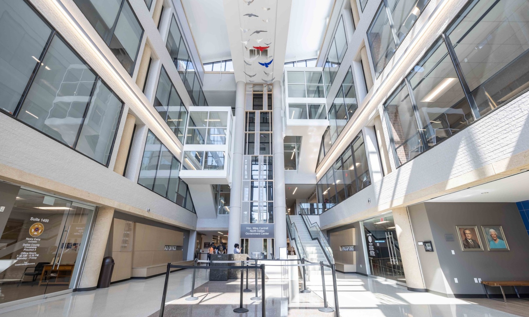 North Dallas Government Center — atrium lobby